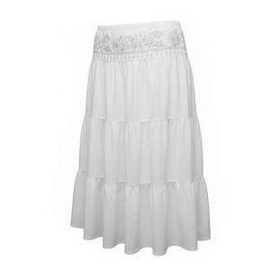 Forever 21 Medium White Flare Long Flowing Skirt